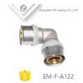 EM-F-A122 Copper equal male elbow brass nickle plated compression fitting